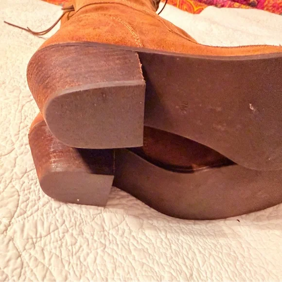 Jeffrey Campbell Sz 9 Free People Brown Tall Lace Up Boots - Picture 10 of 16